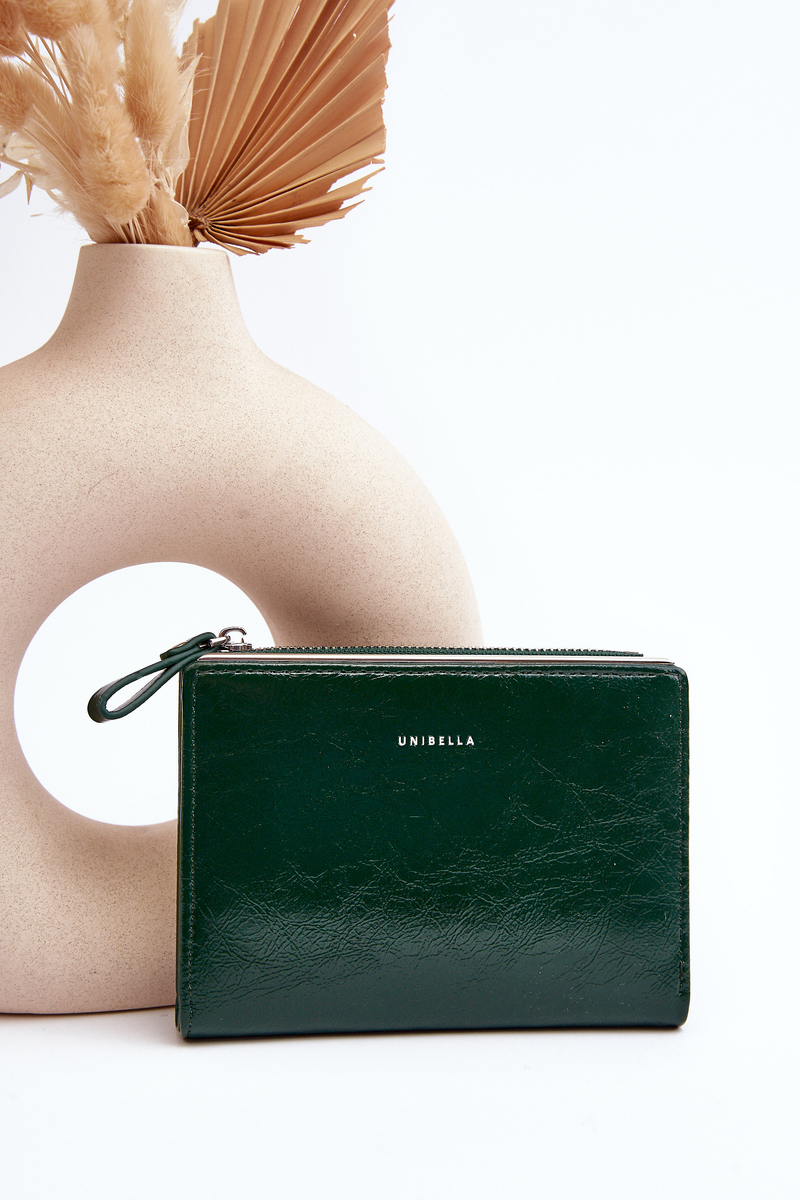 Women's dark green eco-leather wallet Cudea