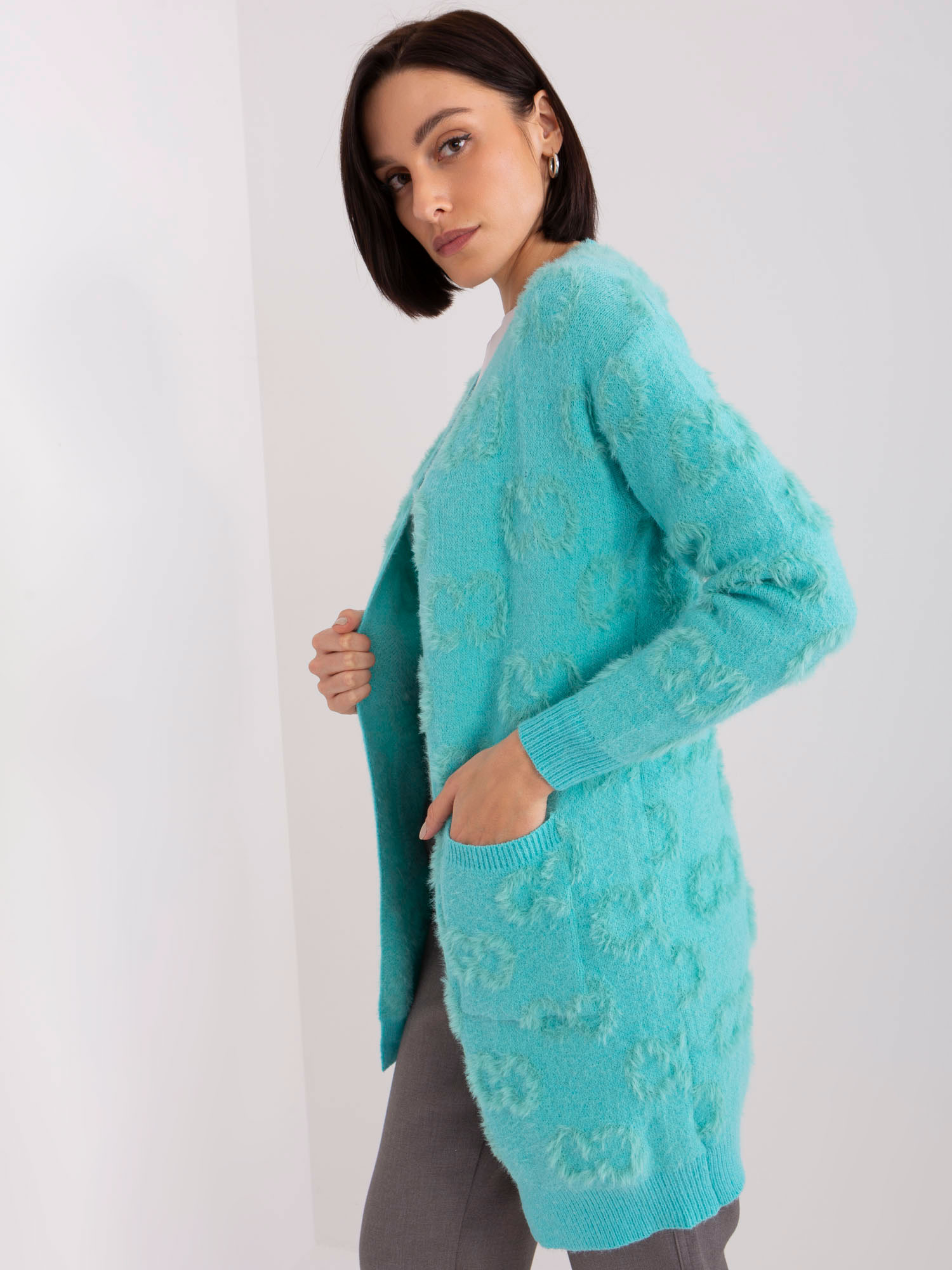 Mint Cardigan With Patterns