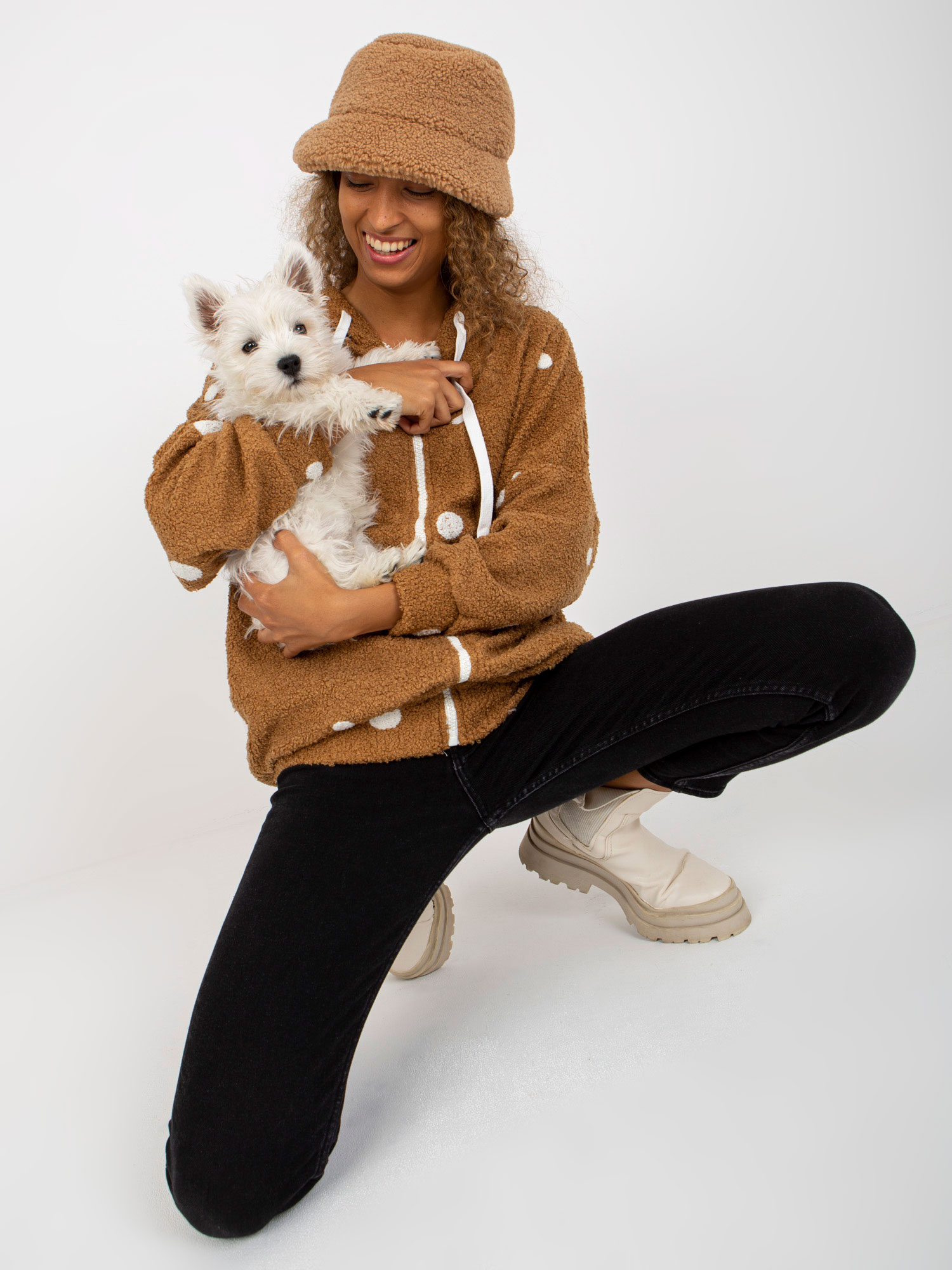 light-brown-polka-dot-plush-sweatshirt