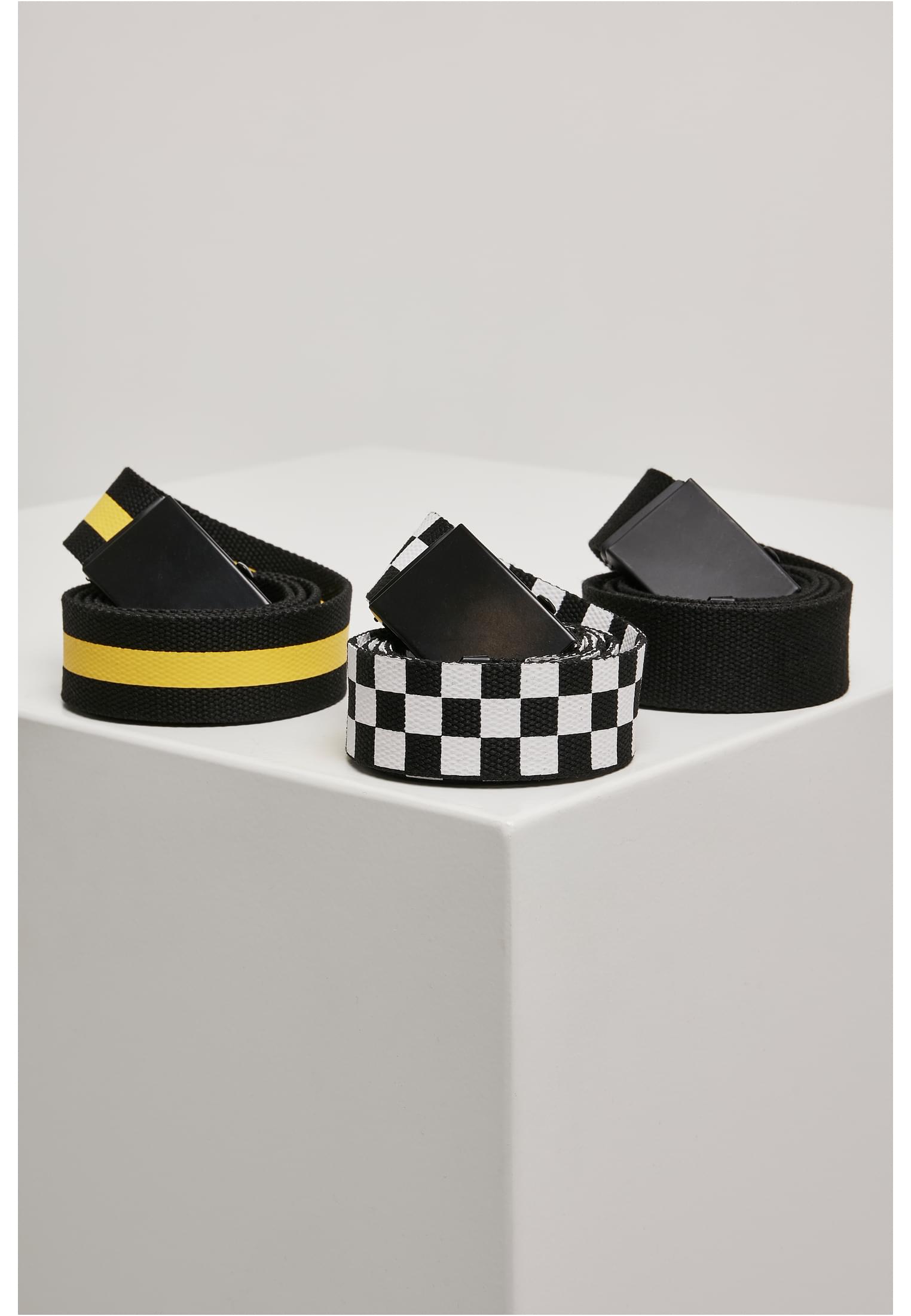 Belts Trio Black/White/Yellow