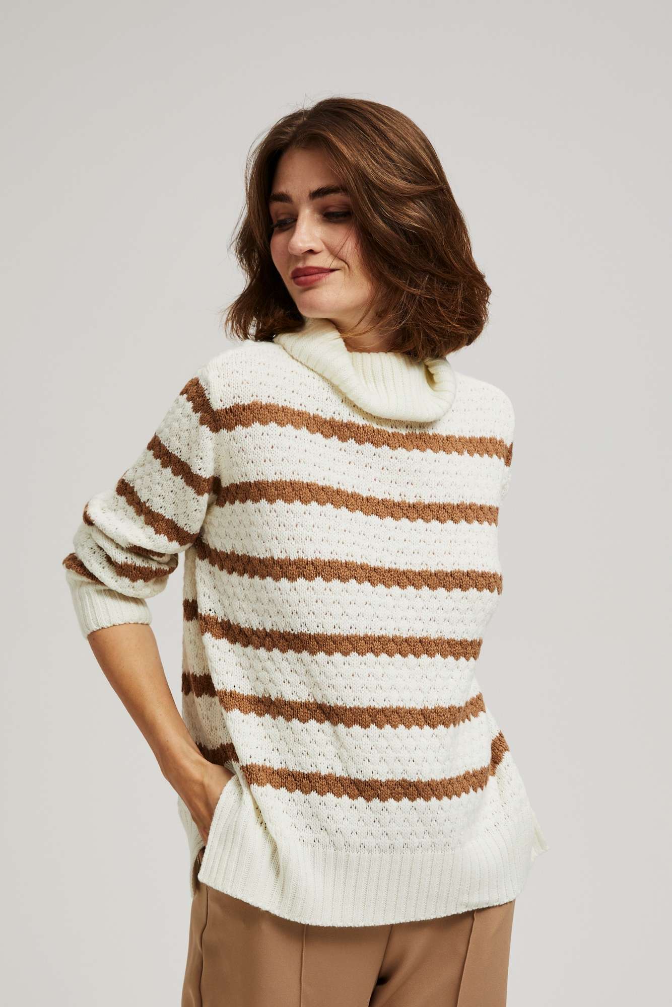 Striped Turtleneck Sweater