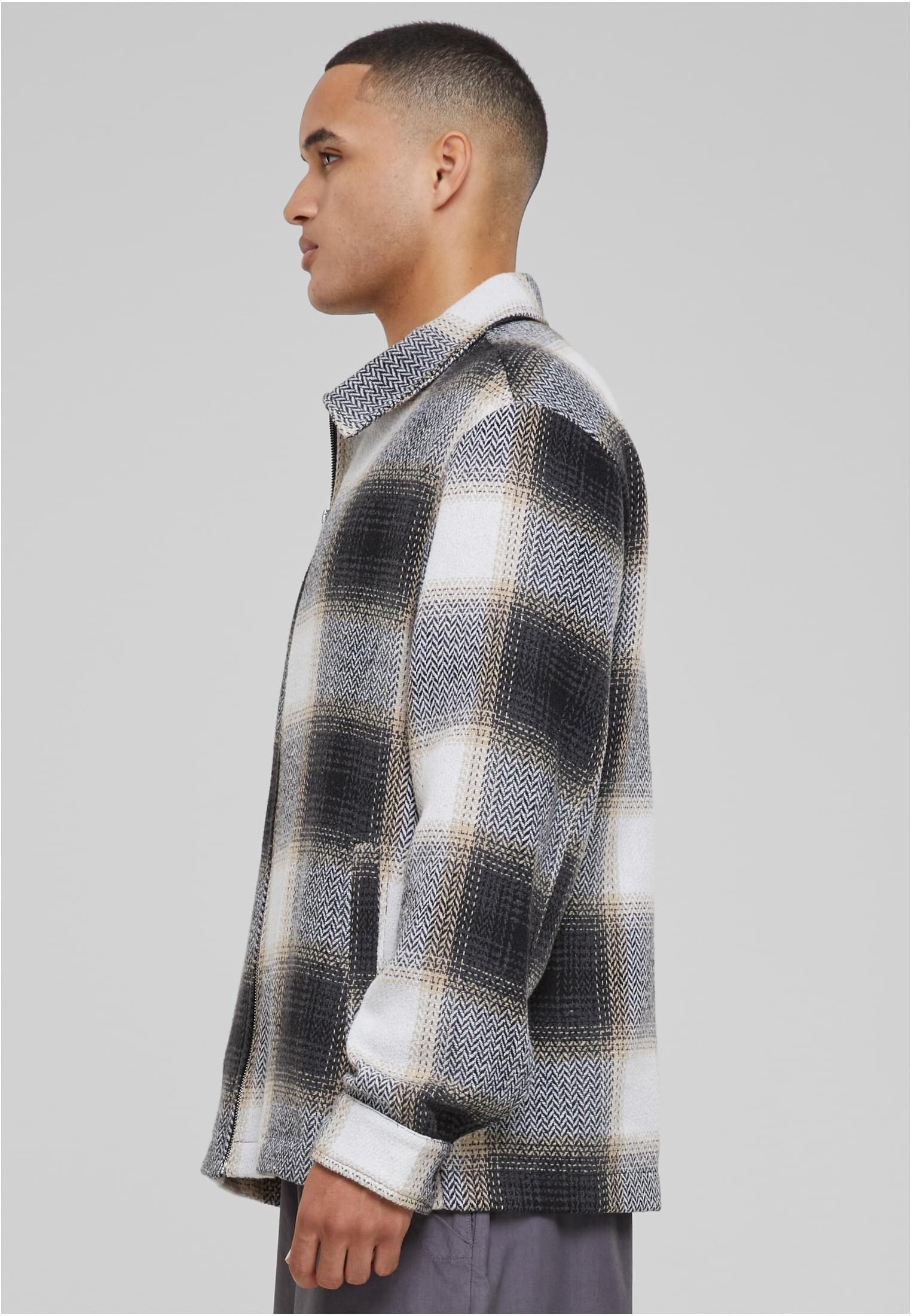 Men's zip shirt jacket beige/black