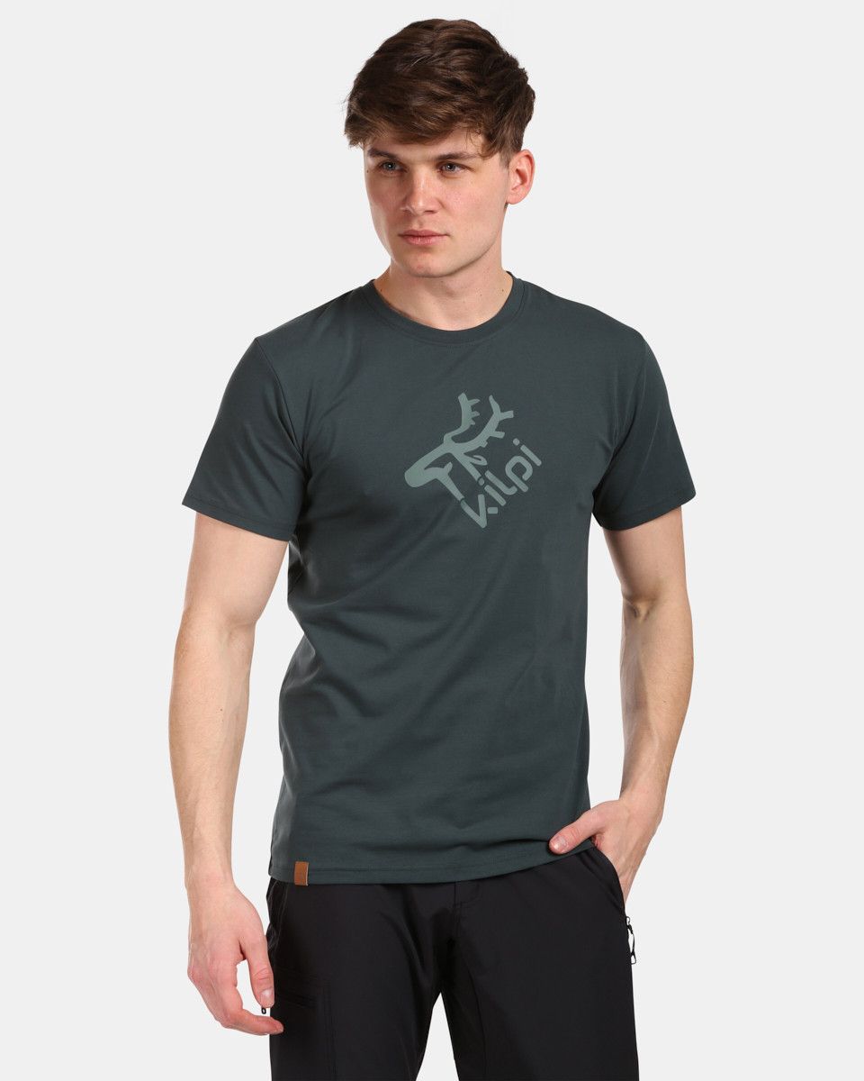 Men's cotton T-shirt Kilpi DISCOVER-M Dark green