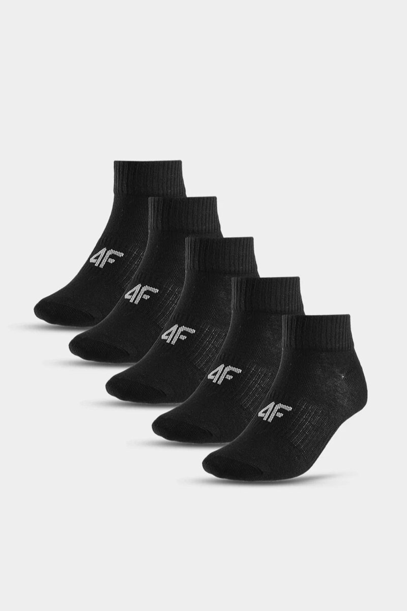 Boys' 4F High Ankle Socks 5-BACK Black