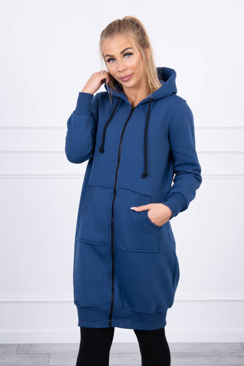 Long insulated sweatshirt with hooded jeans