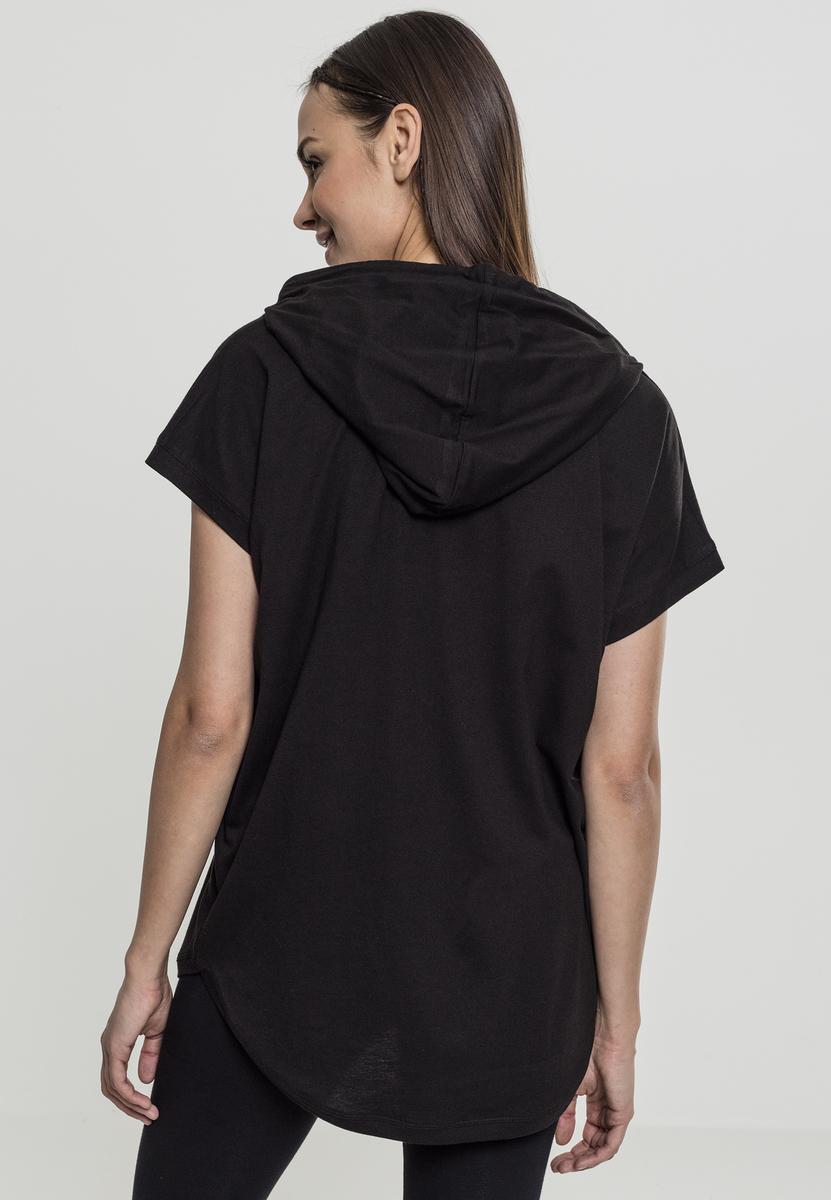 Women's sleeveless jersey with hood black
