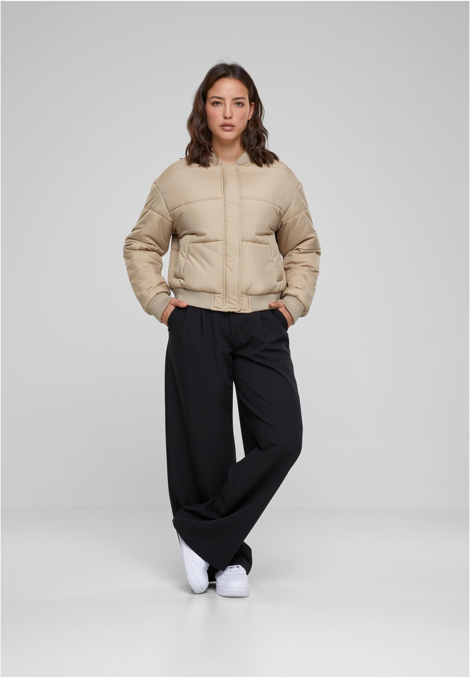 Women's bomber jacket Puffer Blouson beige