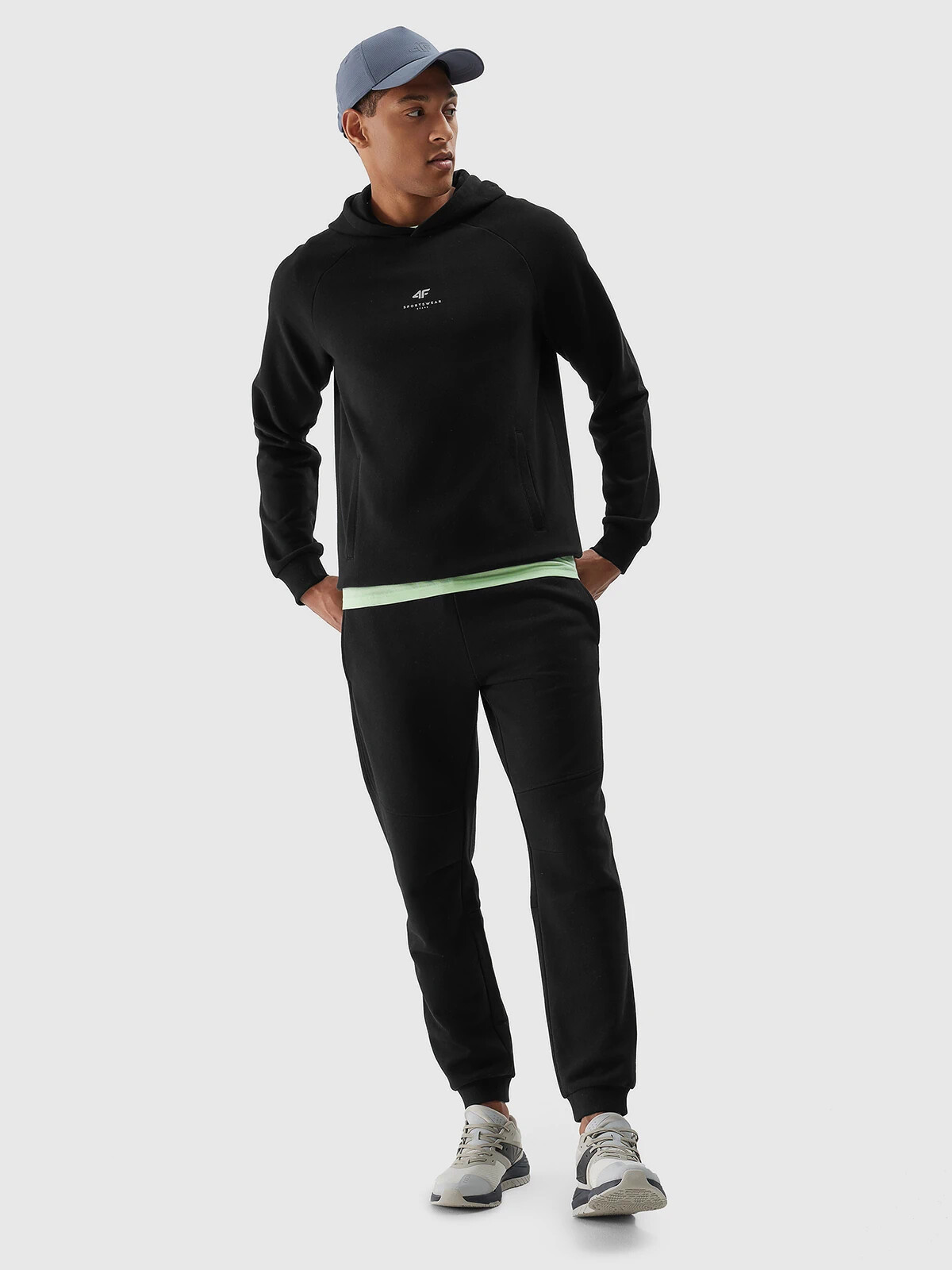 Men's 4F Organic Cotton Jogger Sweatpants - Black