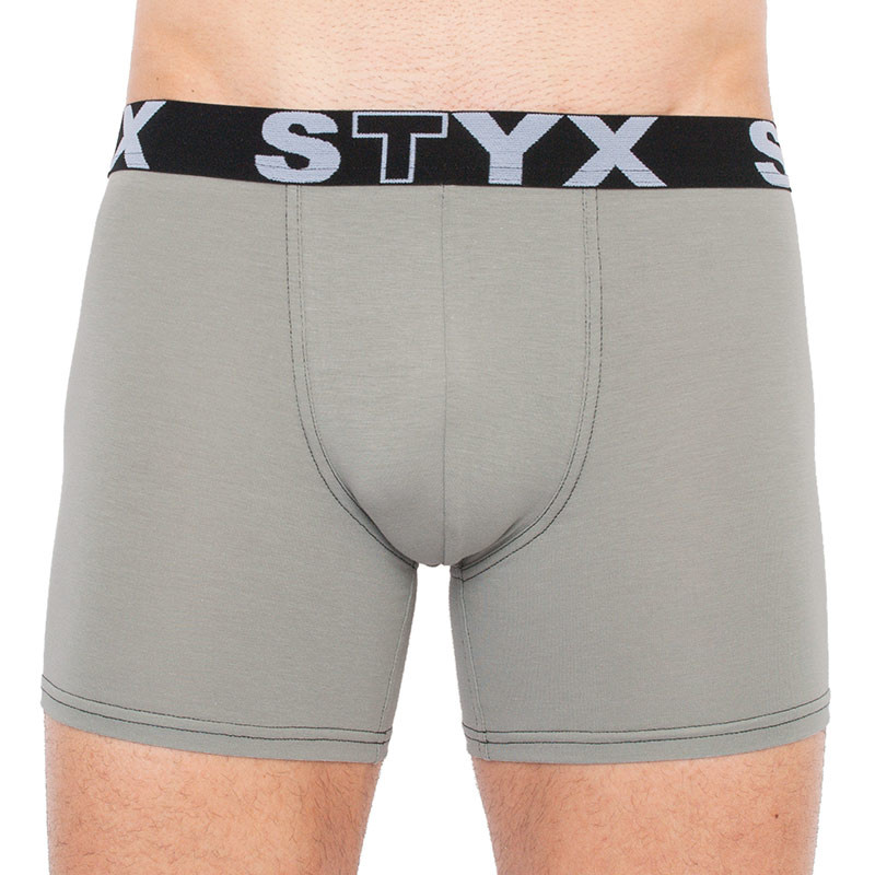 Men's Boxers Styx Long Sports Rubber Light Gray