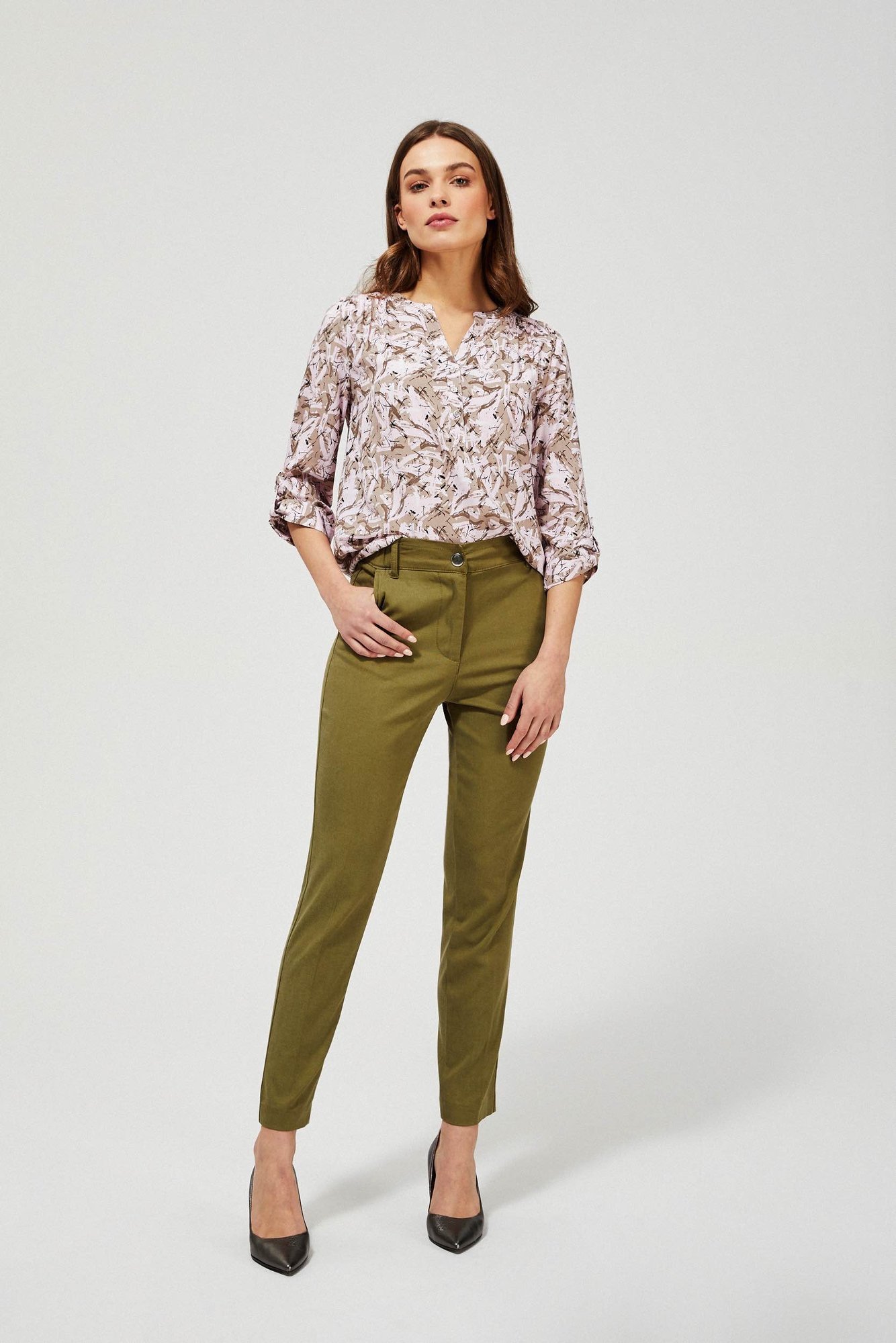 Chinos With Lyocell - Olive