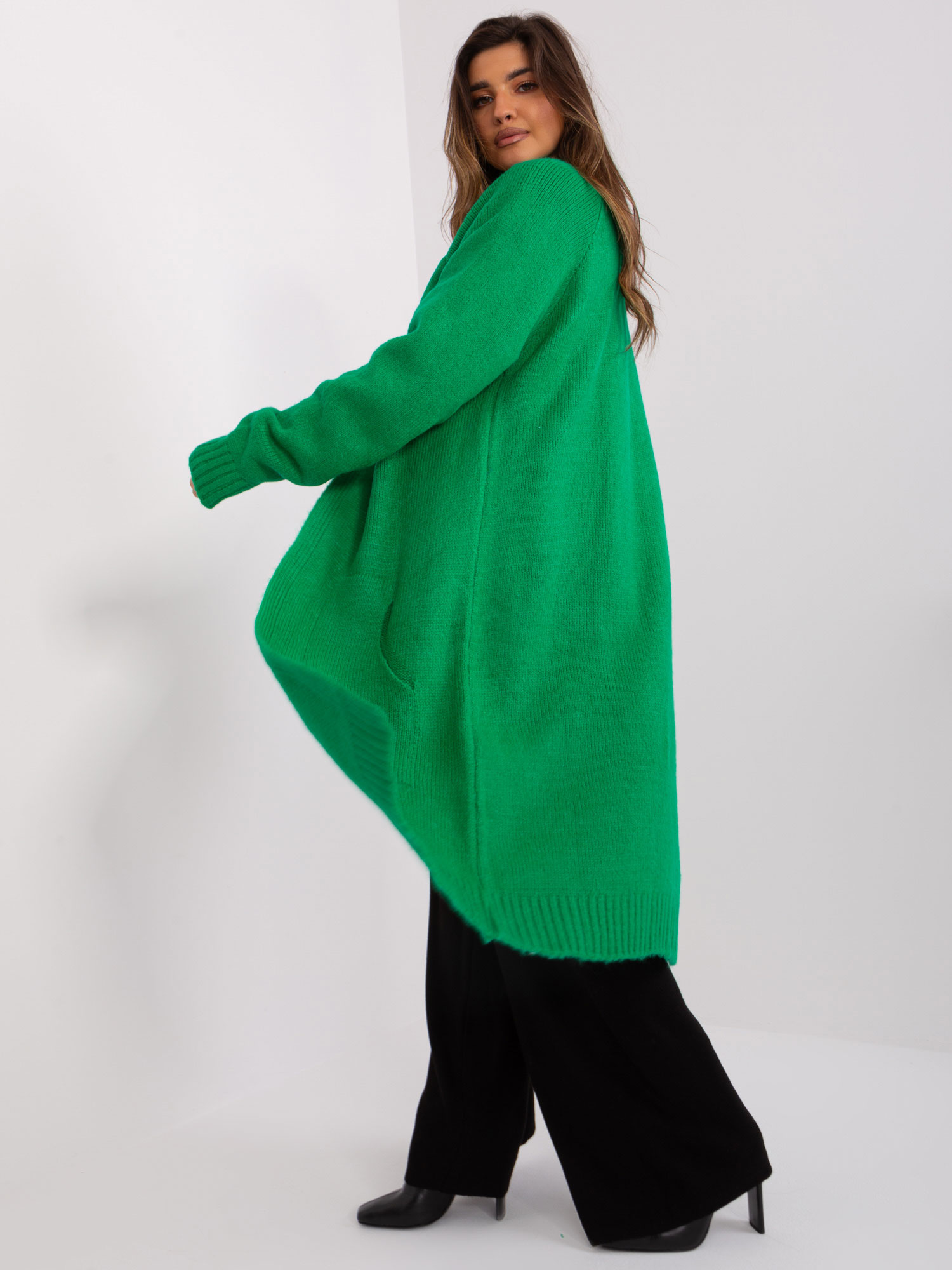 Green Women's Knitted Cardigan