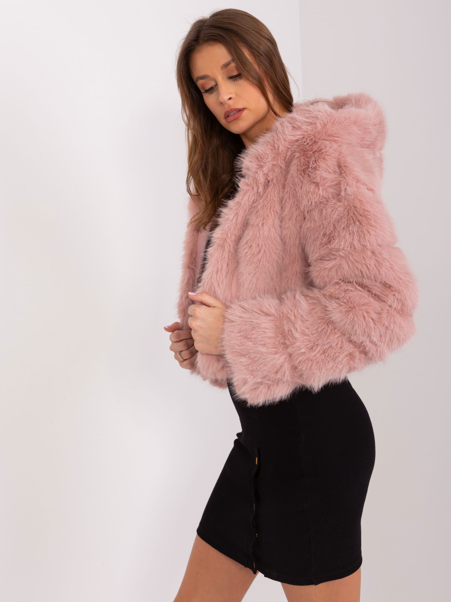 Light Pink Short Women's Fur Jacket