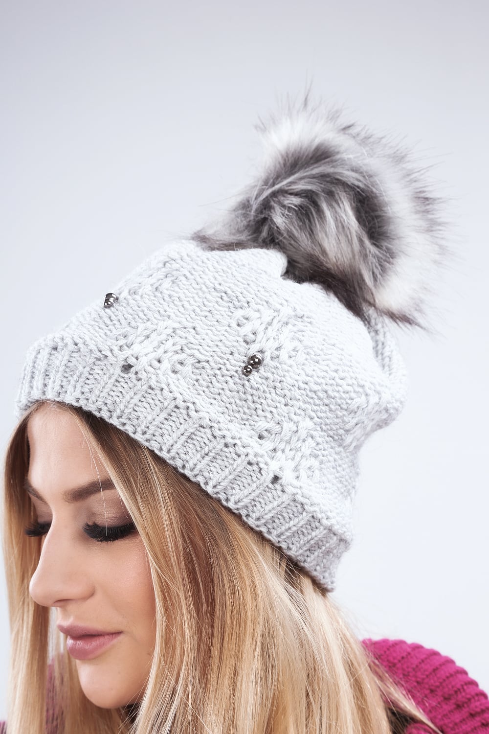 Light gray winter cap