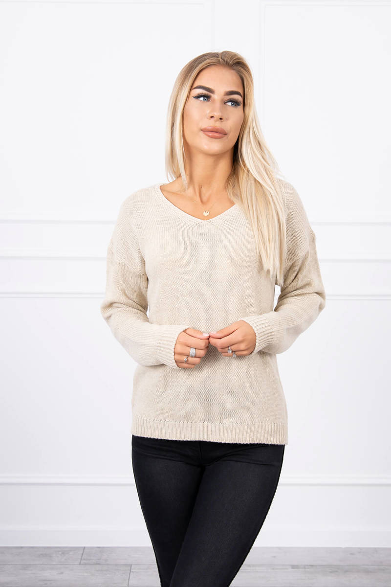 V-neck Sweater Beige