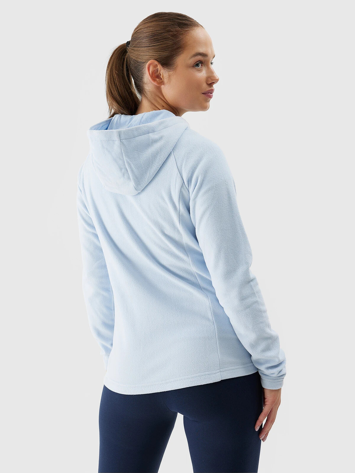 Women's regular 4F hooded fleece - light blue