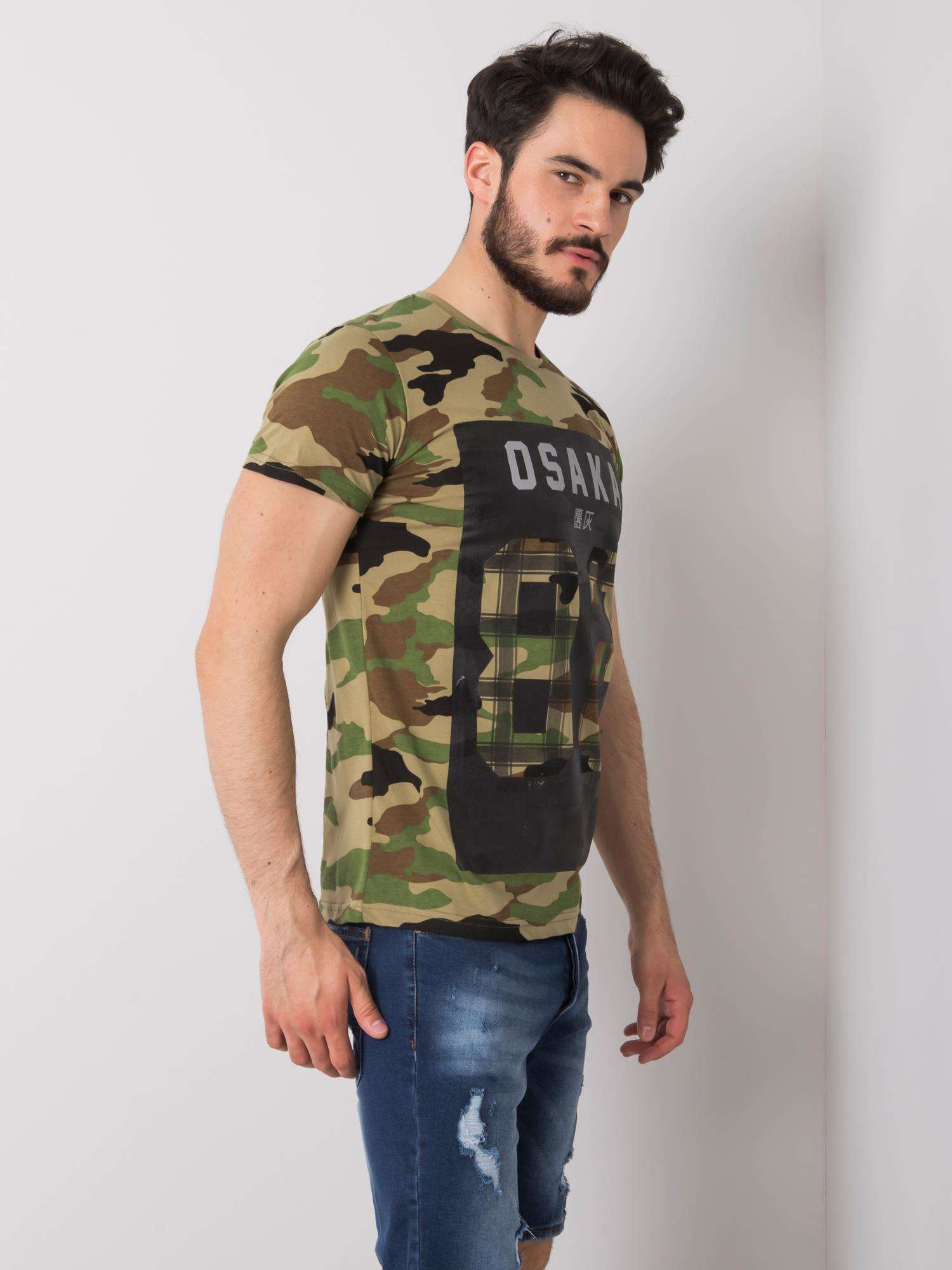 Khaki Camo Men's T-shirt With Print Preston