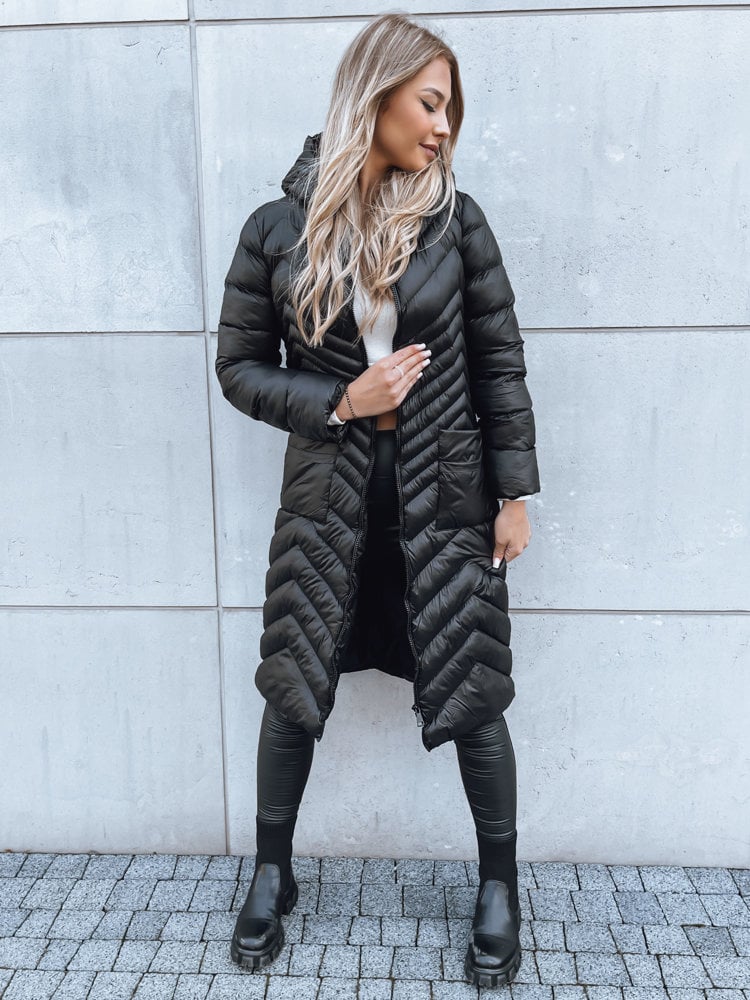 RUNWAY FLAIR Ladies Quilted Jacket Black Dstreet