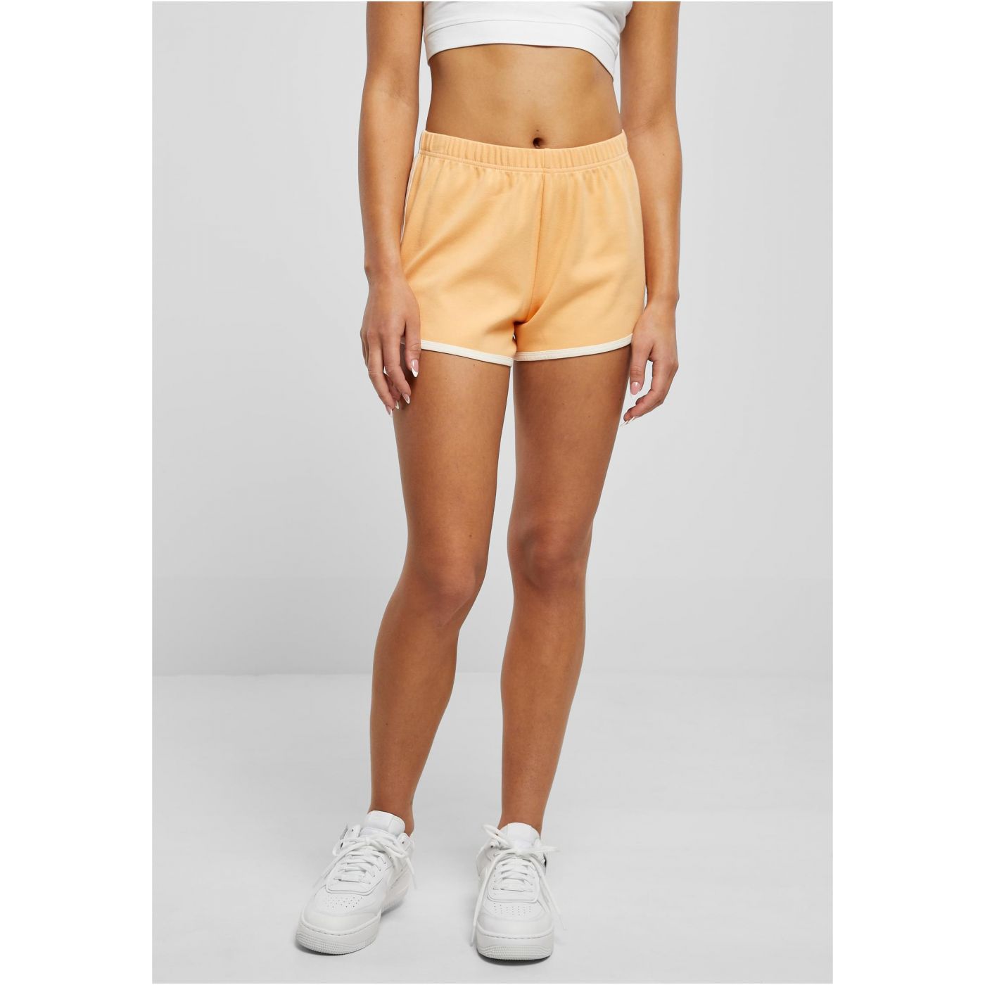 Women’s Organic Interlock Retro Hotpants Paleo Orange/White Sand