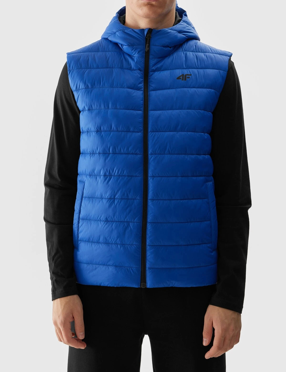 Men&#039;s down vest with 4F synthetic down filling - cobalt