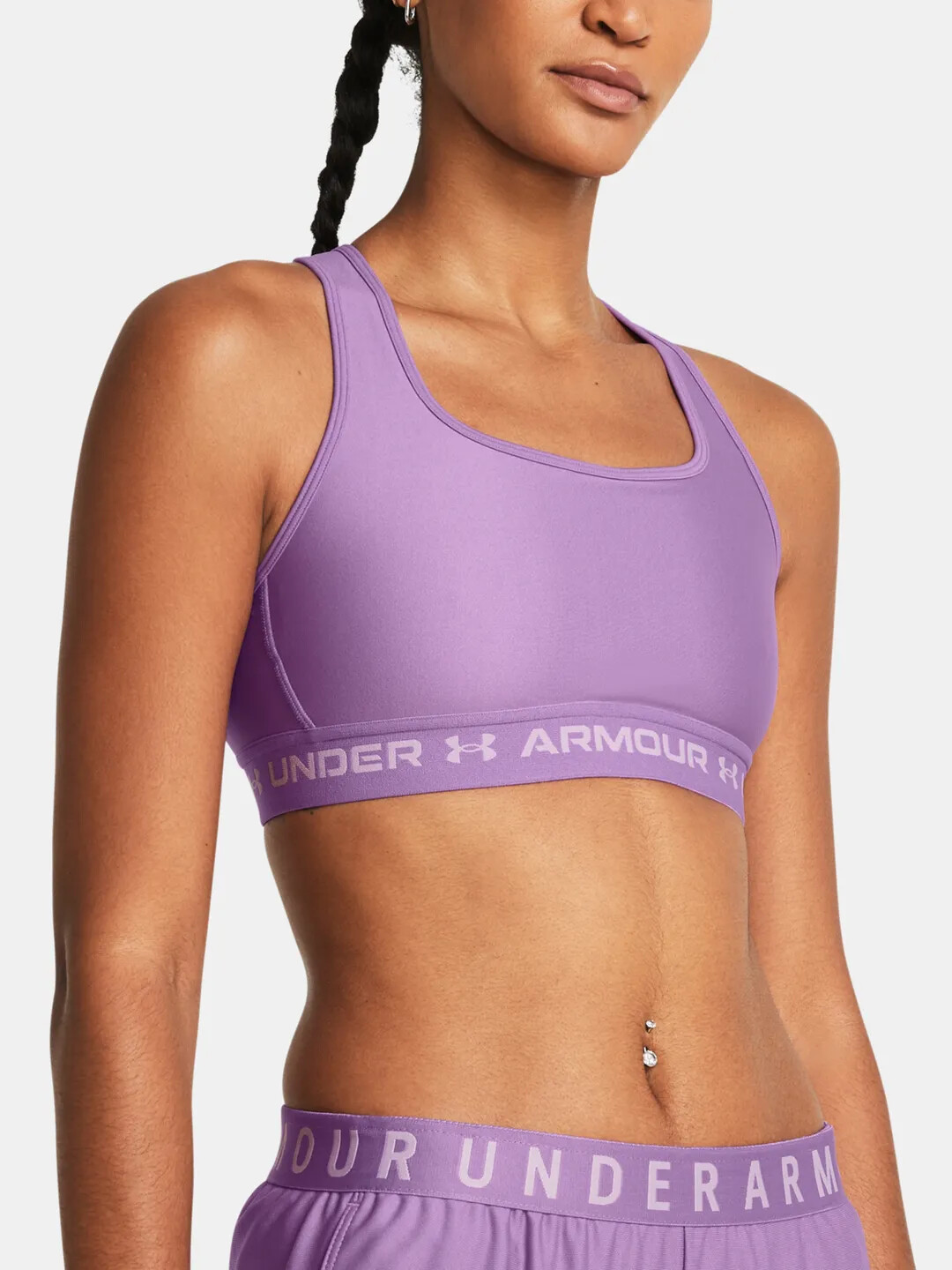 Podprsenka Under Armour Crossback Mid Bra - Fialová