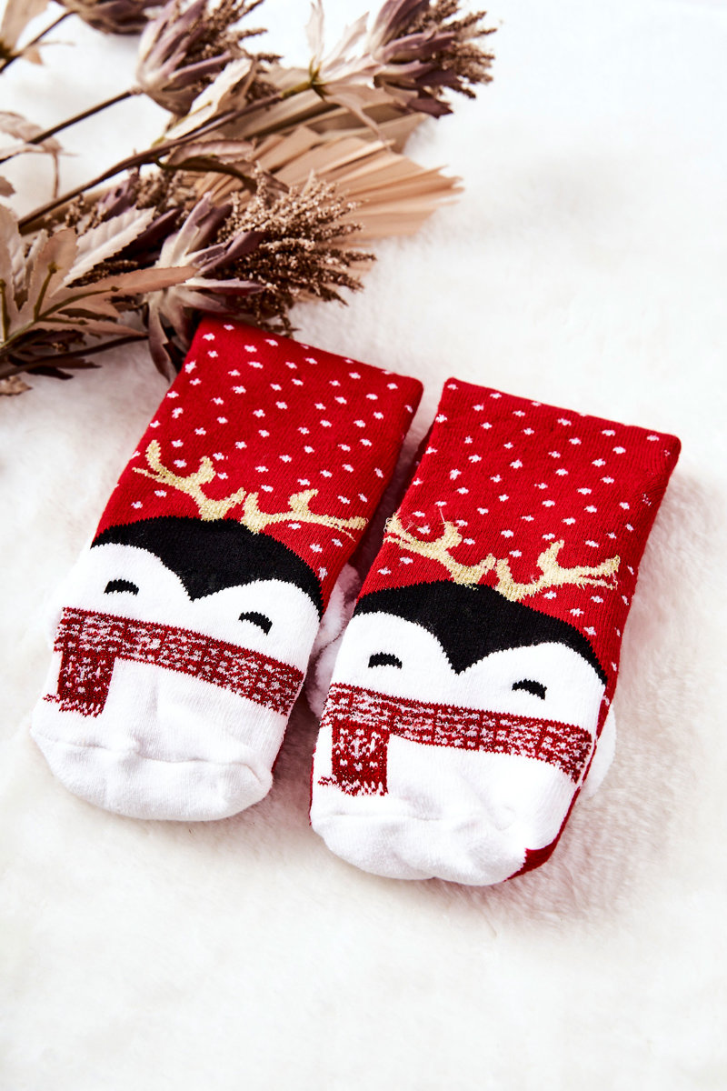 Levně Vánoční ponožky Tučňák Červené