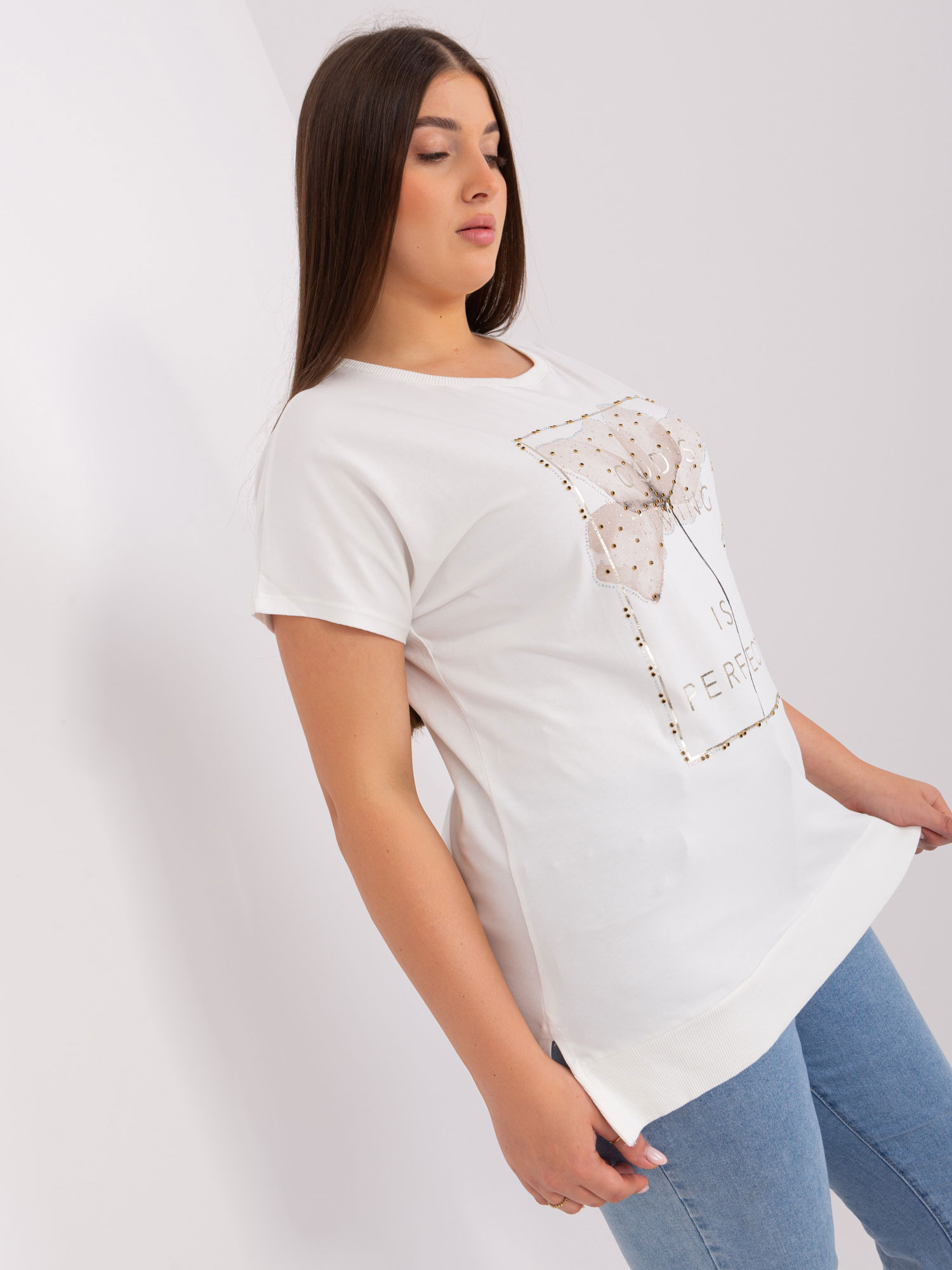 Women's cotton blouse size Ecru