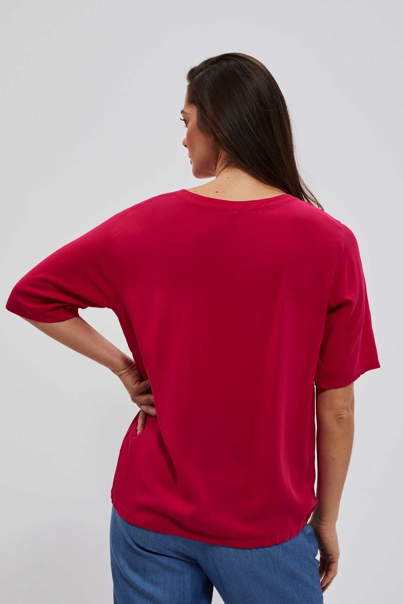 WOMEN'S SHIRT L-KO-4032 STRAWBERRY