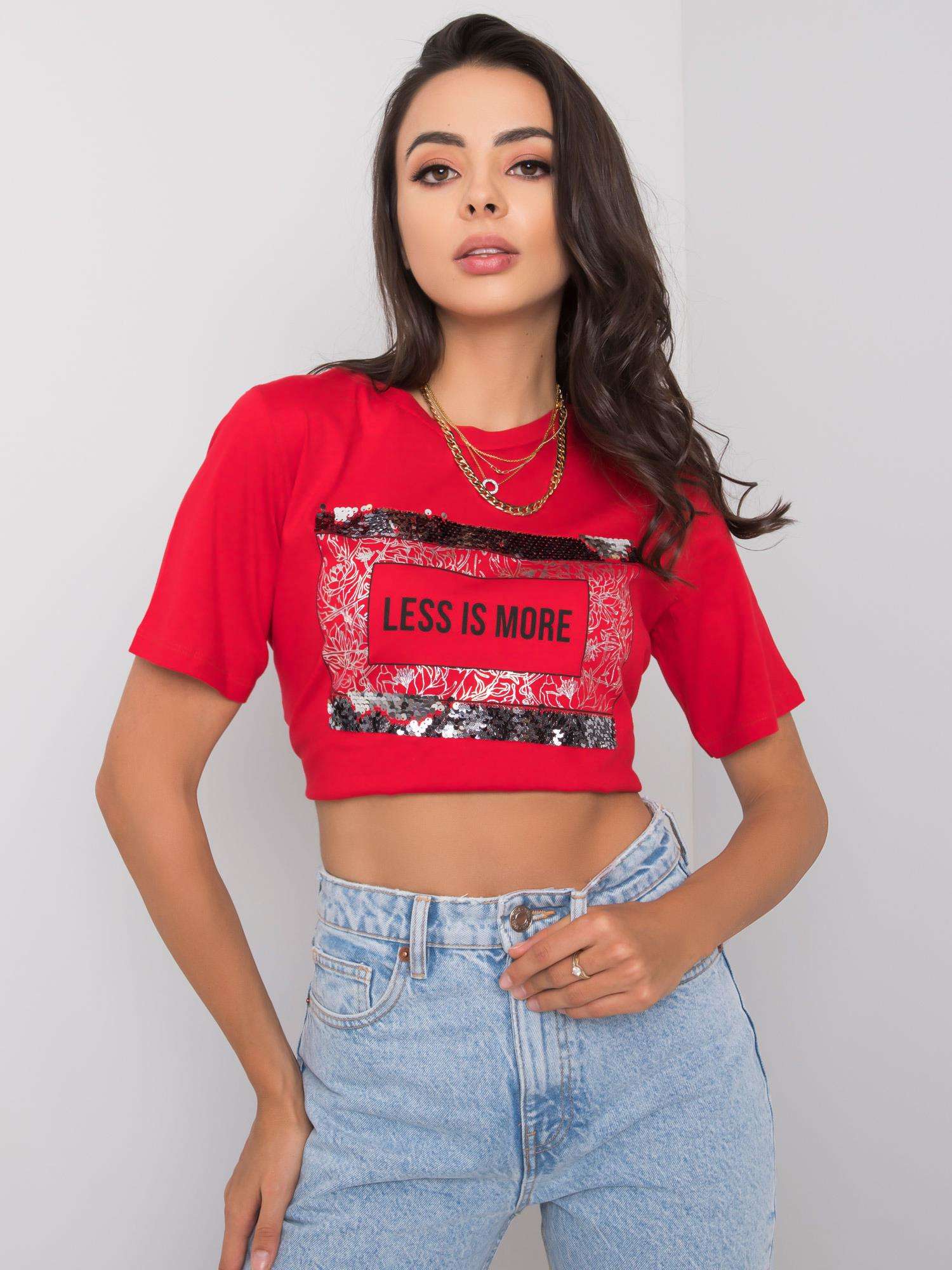 Women's Red T-shirt With Inscription