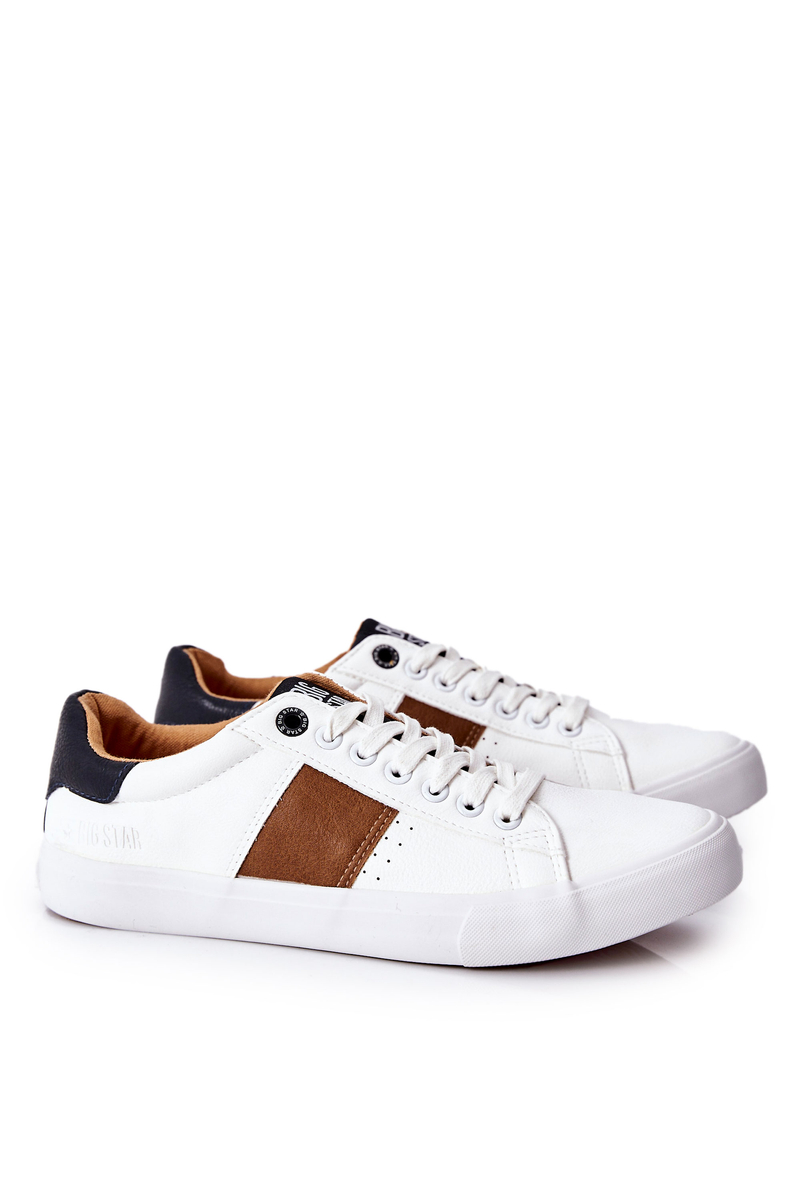 Levně Leather Sneakers Big Star II174037 White-Beige