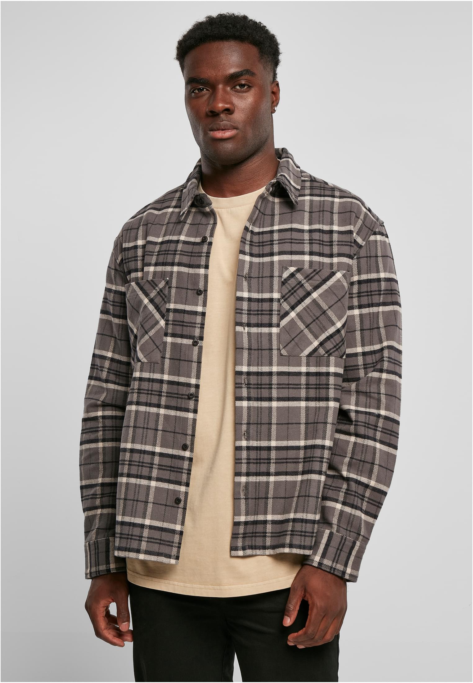 Boxy Kane Check Shirt šedo/černá