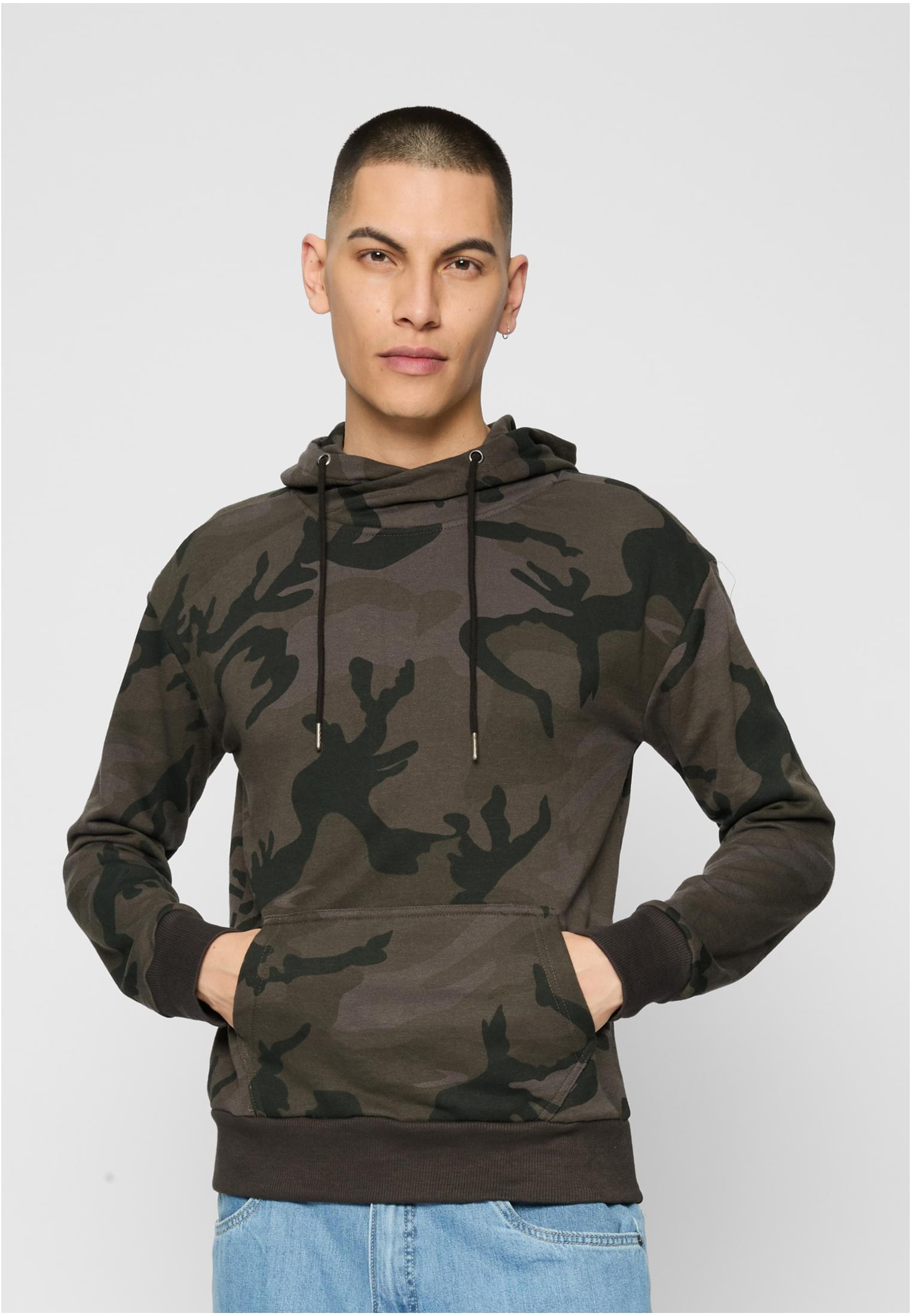 Camo High Neck Hoody Dark Camouflage