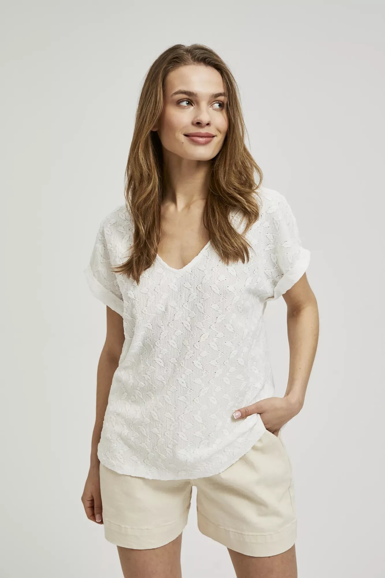 Women's T-shirt MOODO - ecru white