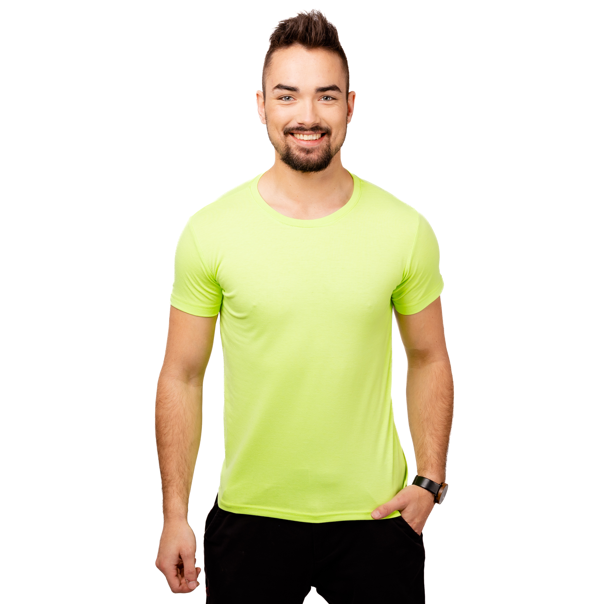 Levně Pánské triko GLANO - jasně zelené