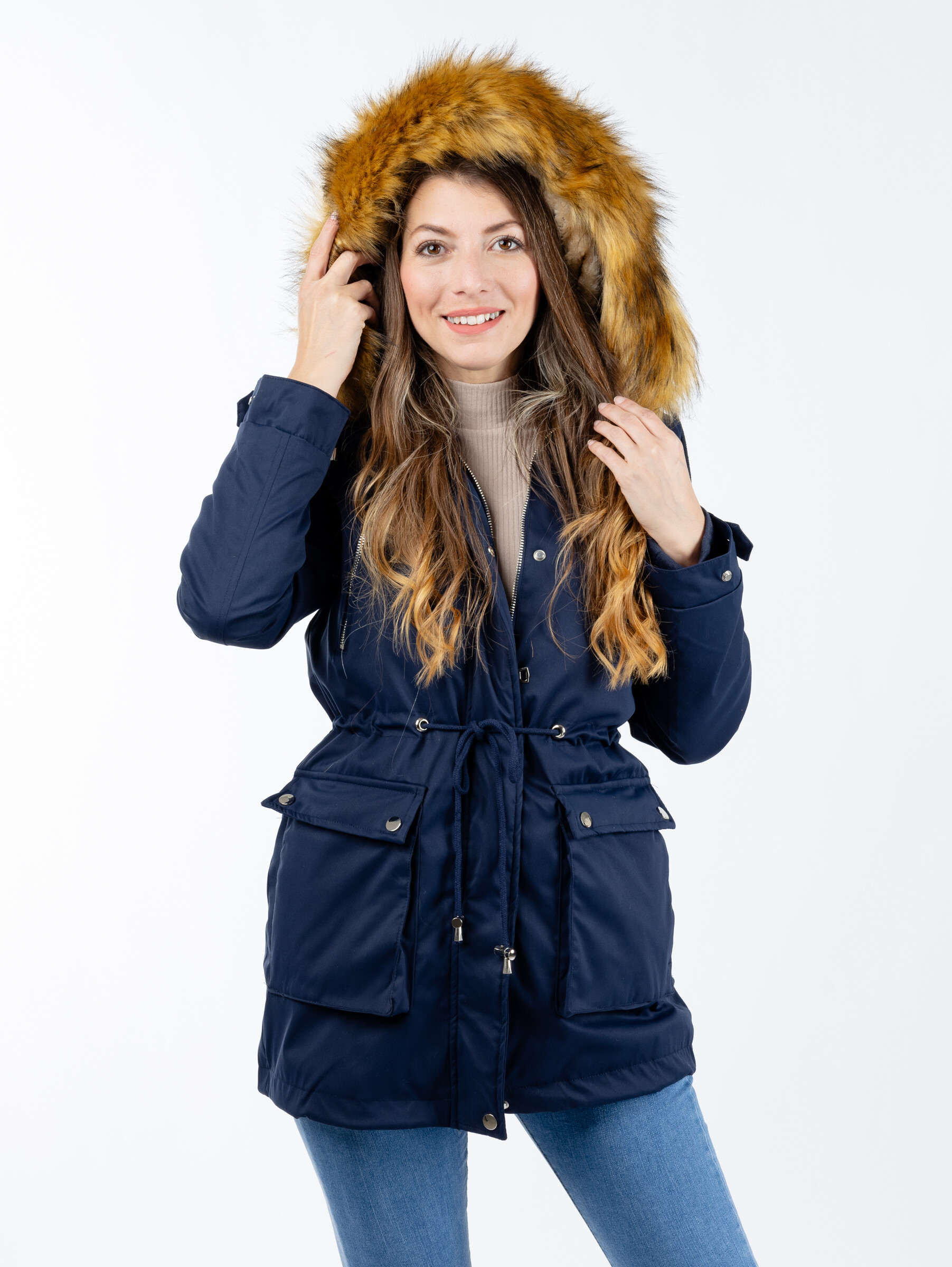 Women's parka GLANO - dark blue