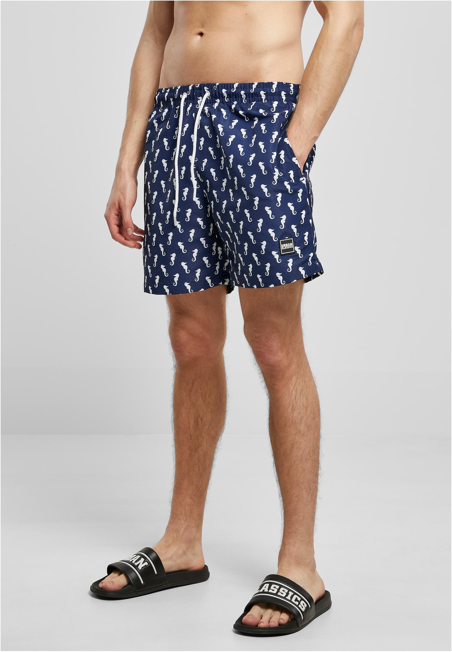 Navyseahorse Pattern Swimsuit Shorts