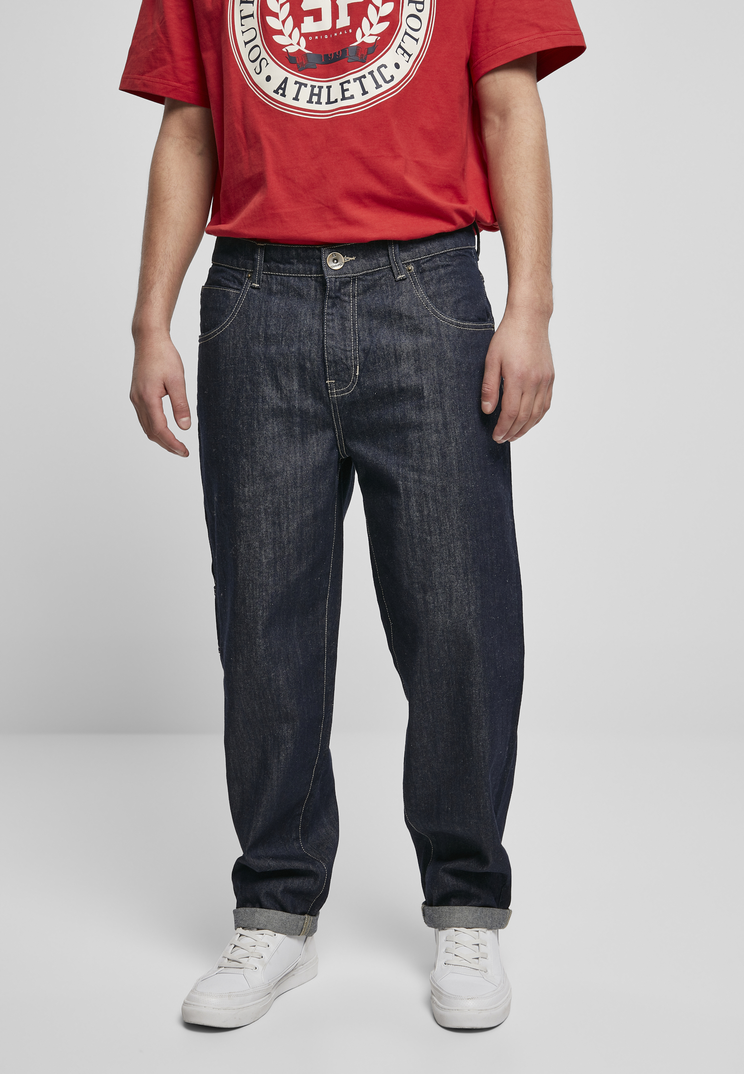 Men&#039;s Embroidery Jeans Navy Blue