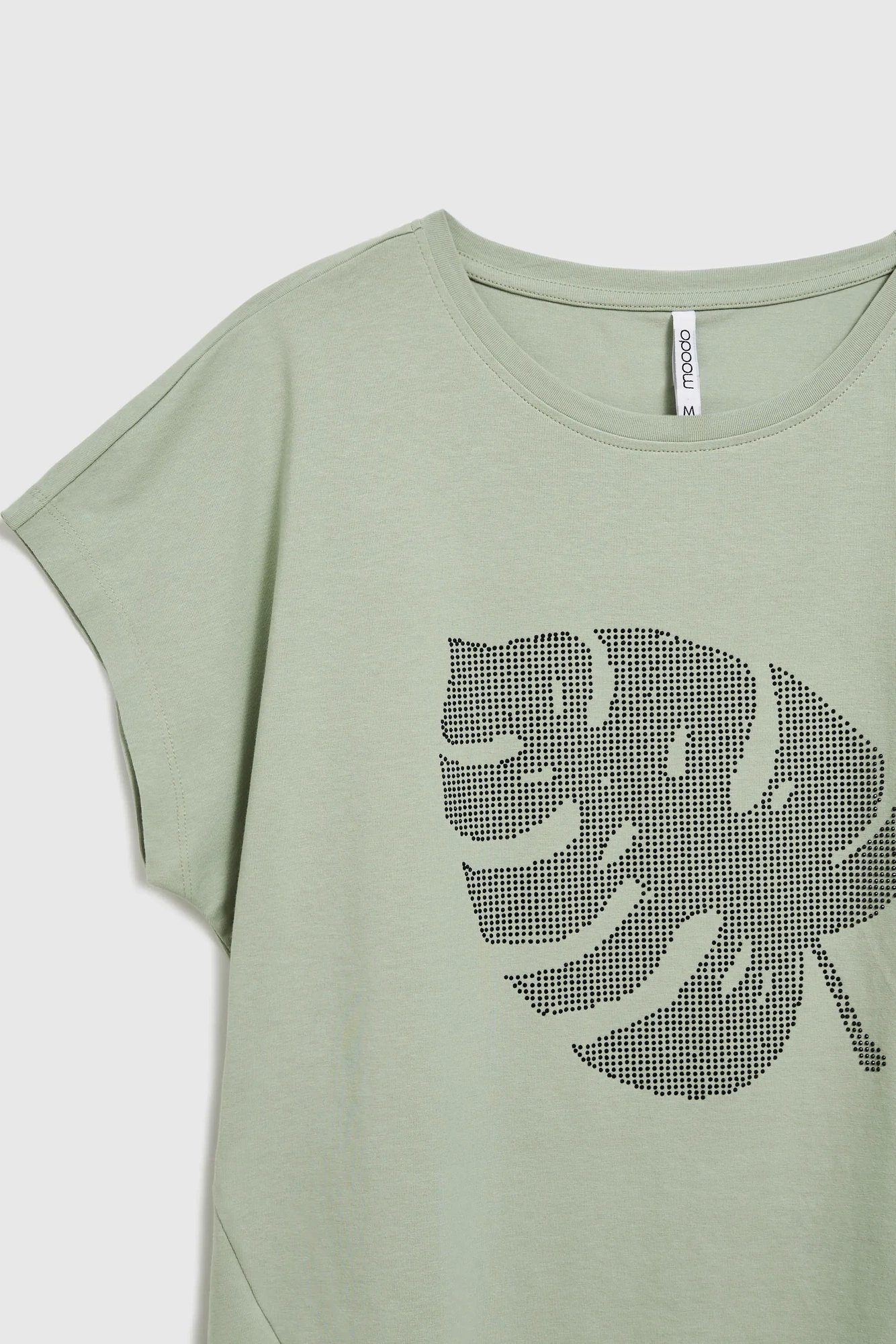 Women's T-shirt with MOODO print - olive