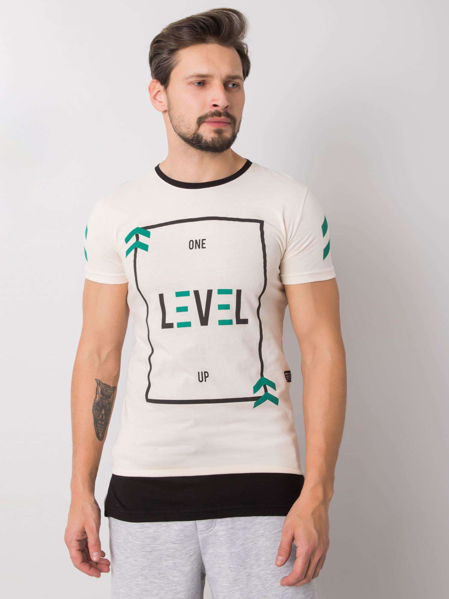 Cream men's t-shirt with a print