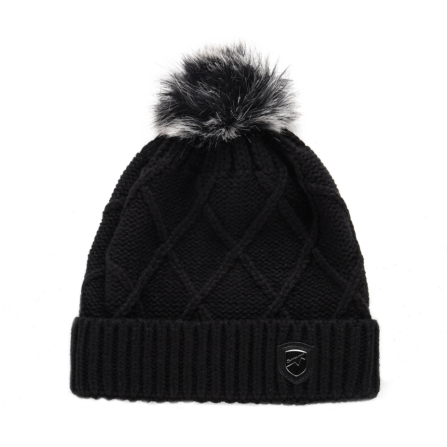 Warm hat with pompom ALPINE PRO GODERE black