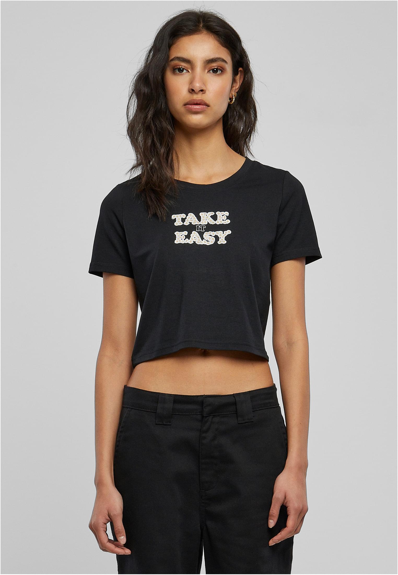 Take It Daisy Cropped Tee Black