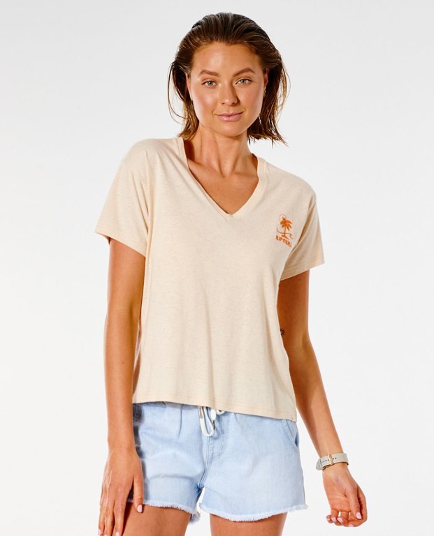 T-shirt Rip Curl SWC V NECK TEE Nude