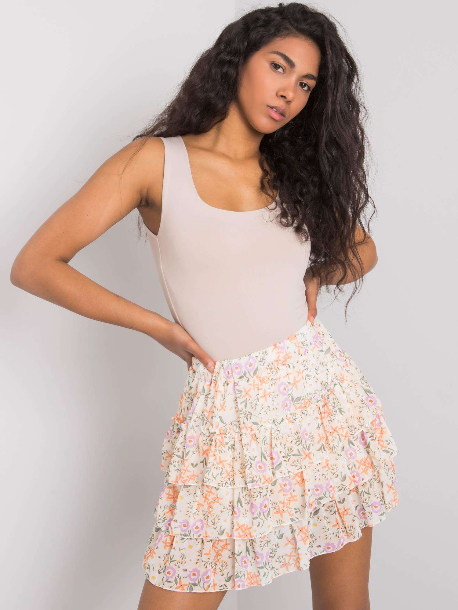 Beige Skirt With Flowers