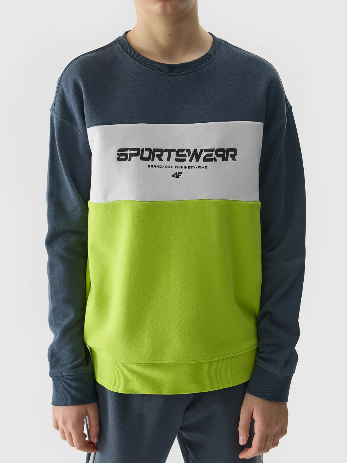 Boys&#039; sweatshirt without fastening and without hood 4F - yellow