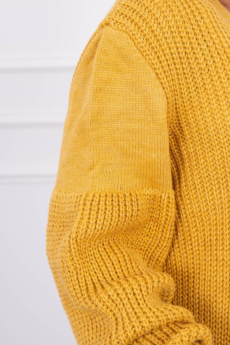 Sweater long cardigan mustard
