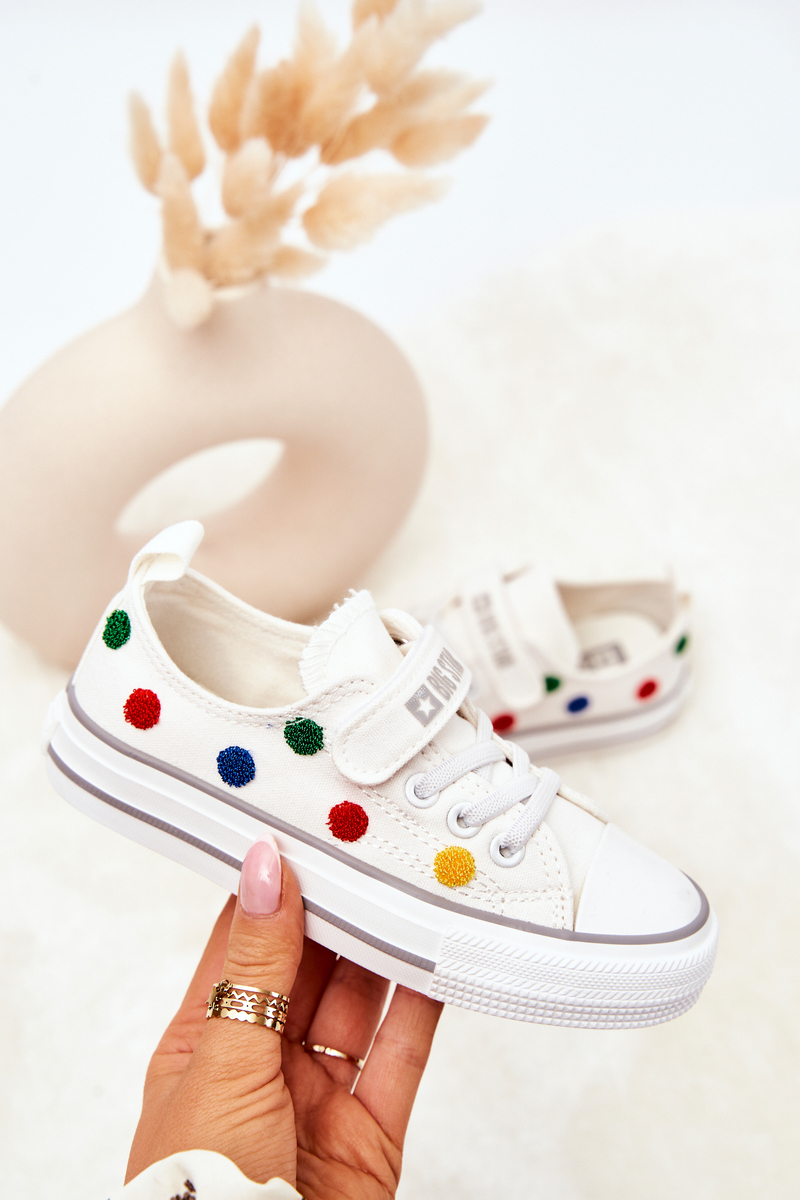 Levně Children's Sneakers With Velcro BIG STAR JJ374053 White