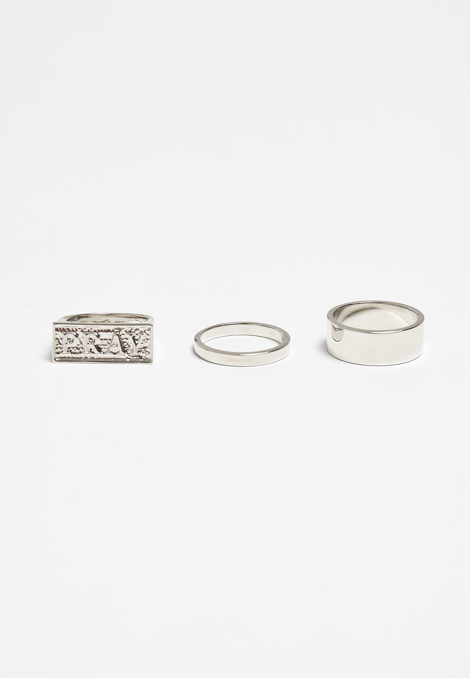 Pray Silver Ring Set