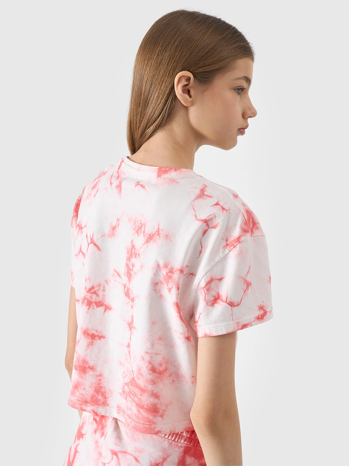 Girls' T-shirt with 4F print - multicolored