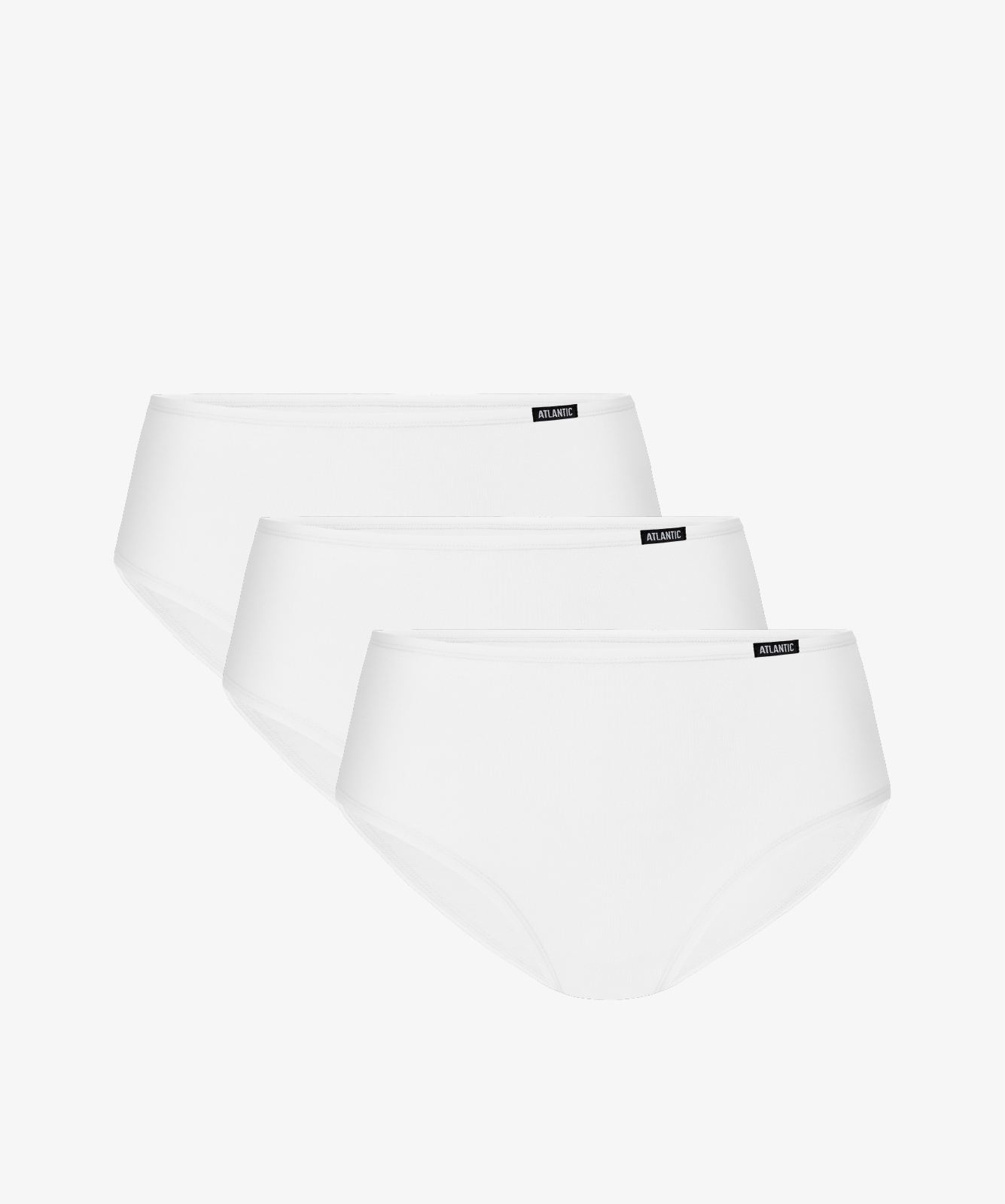 Levně Dámské klasické kalhotky ATLANTIC 3Pack - bílé