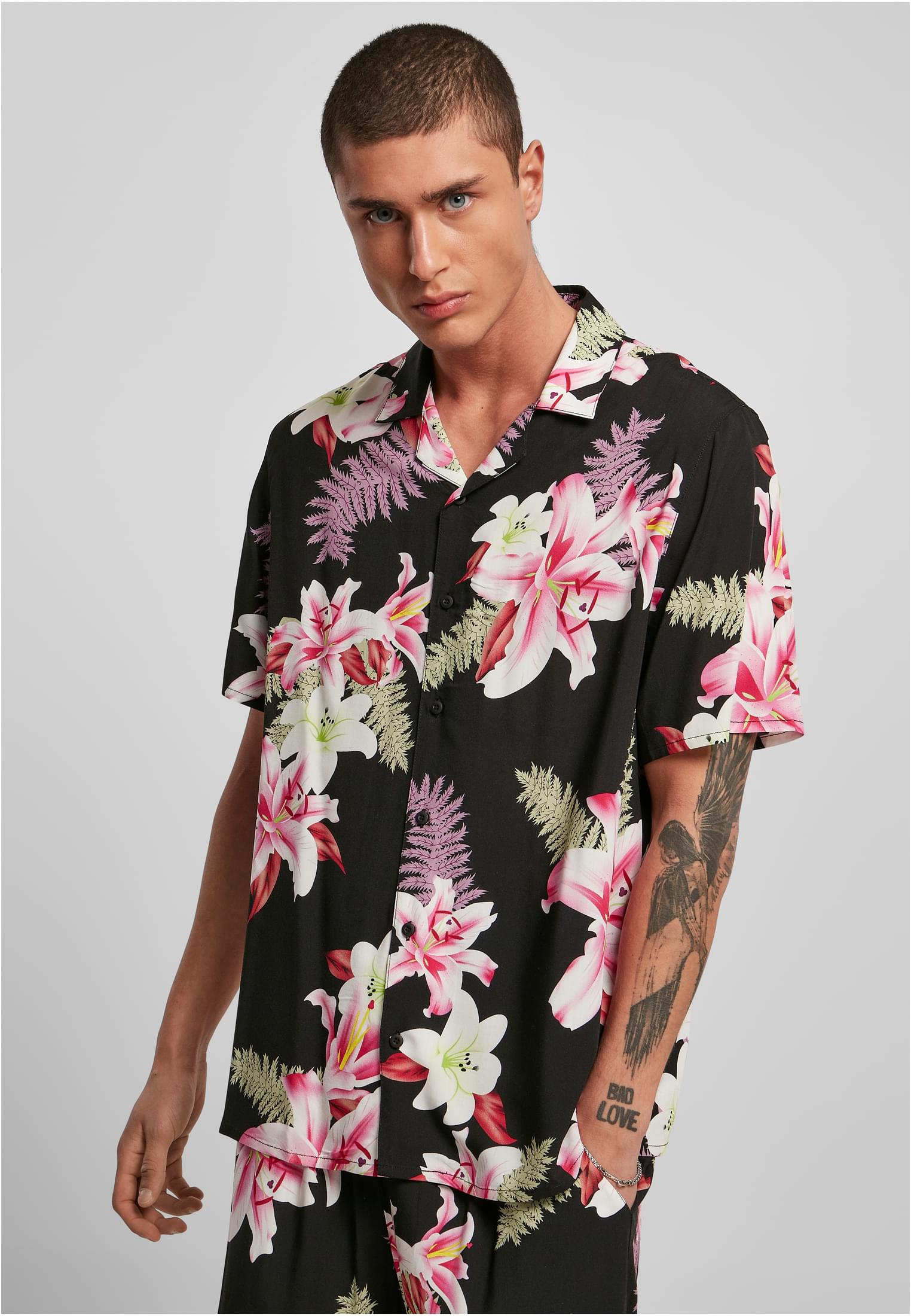 Viscose AOP Resort Shirt Darkjungle