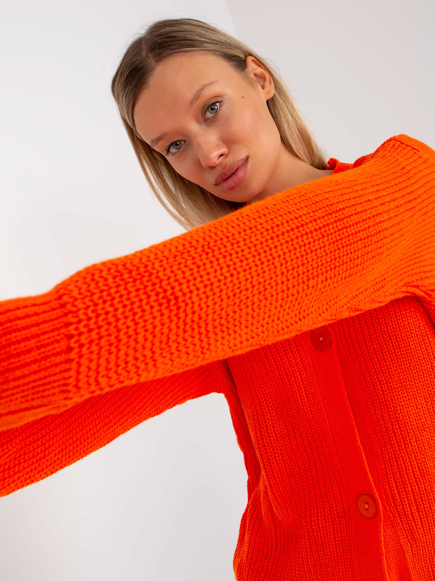 Orange Oversize Cardigan RUE PARIS